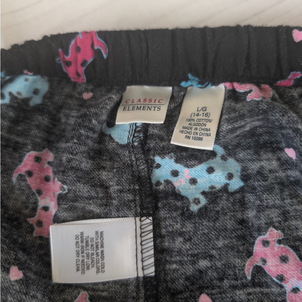 Women’s Pajama Bottoms Large 14/16 Classic Elements Black Scottie Dog Pink Pants - Picture 4 of 8